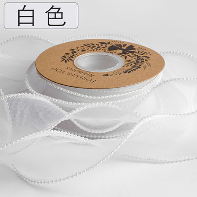 40 mm Perlenrand Polyester Organza Band für Luxus Geschenkverpackung