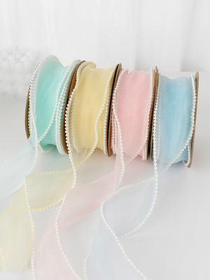 40 mm Perlenrand Polyester Organza Band für Luxus Geschenkverpackung