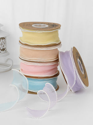 40 mm Perlenrand Polyester Organza Band für Luxus Geschenkverpackung