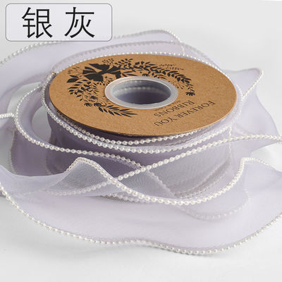 40 mm Perlenrand Polyester Organza Band für Luxus Geschenkverpackung