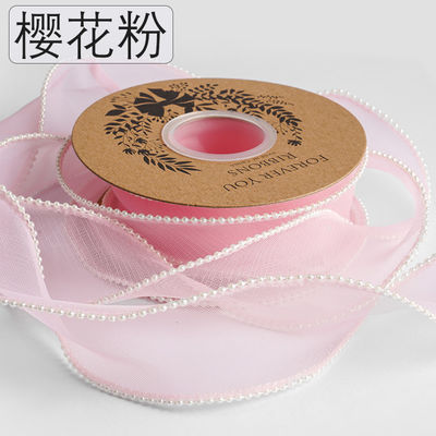 40 mm Perlenrand Polyester Organza Band für Luxus Geschenkverpackung