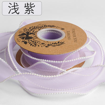40 mm Perlenrand Polyester Organza Band für Luxus Geschenkverpackung