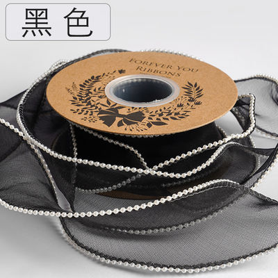 40 mm Perlenrand Polyester Organza Band für Luxus Geschenkverpackung