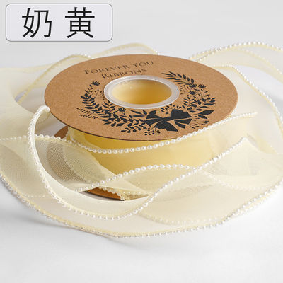 40 mm Perlenrand Polyester Organza Band für Luxus Geschenkverpackung