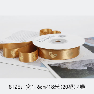 16mm Herzmuster Goldfolie Druckband für Geschenkverpackung und Dekoration