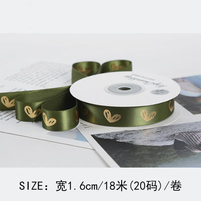 16mm Herzmuster Goldfolie Druckband für Geschenkverpackung und Dekoration