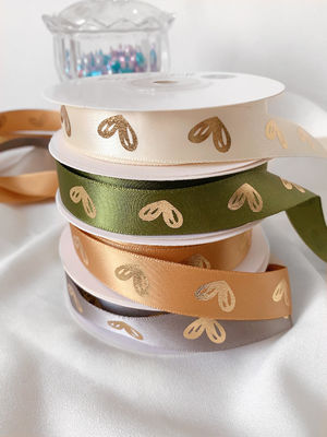 16mm Herzmuster Goldfolie Druckband für Geschenkverpackung und Dekoration