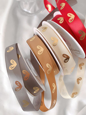 16mm Herzmuster Goldfolie Druckband für Geschenkverpackung und Dekoration