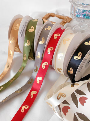 16mm Herzmuster Goldfolie Druckband für Geschenkverpackung und Dekoration