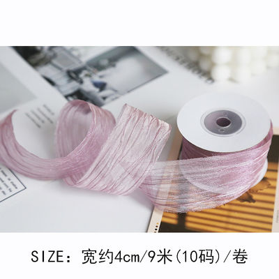Polyester 38mm Organza-Band Öko-freundlich, hellrosa Organza-Band