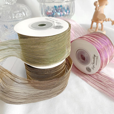Polyester 38mm Organza-Band Öko-freundlich, hellrosa Organza-Band