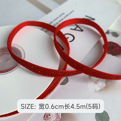 Glänzendes Glitter Samtband 6mm-38mm tiefrotes Samtband Weich