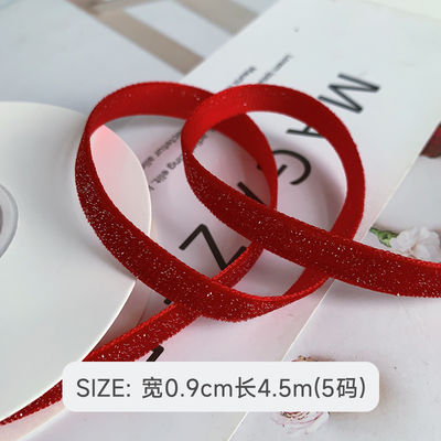 Glänzendes Glitter Samtband 6mm-38mm tiefrotes Samtband Weich