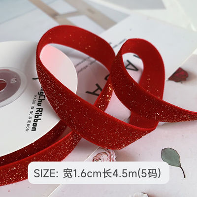 Glänzendes Glitter Samtband 6mm-38mm tiefrotes Samtband Weich