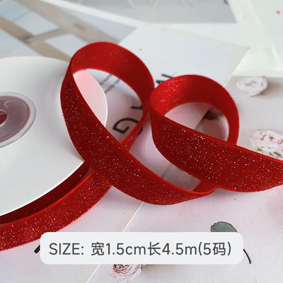 Glänzendes Glitter Samtband 6mm-38mm tiefrotes Samtband Weich