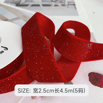 Glänzendes Glitter Samtband 6mm-38mm tiefrotes Samtband Weich