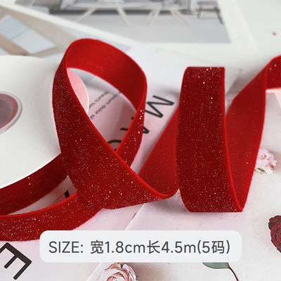 Glänzendes Glitter Samtband 6mm-38mm tiefrotes Samtband Weich