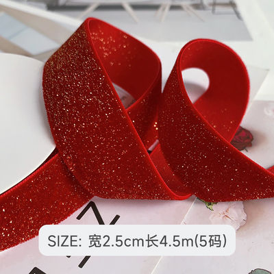 Glänzendes Glitter Samtband 6mm-38mm tiefrotes Samtband Weich