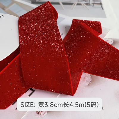 Glänzendes Glitter Samtband 6mm-38mm tiefrotes Samtband Weich