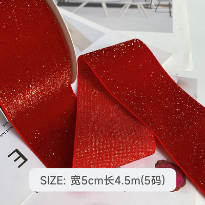 Glänzendes Glitter Samtband 6mm-38mm tiefrotes Samtband Weich