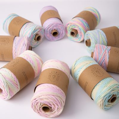 ISO9001 Baumwollseil mit massivem Geflecht Farbig 3 mm verdrehtem Makramseil