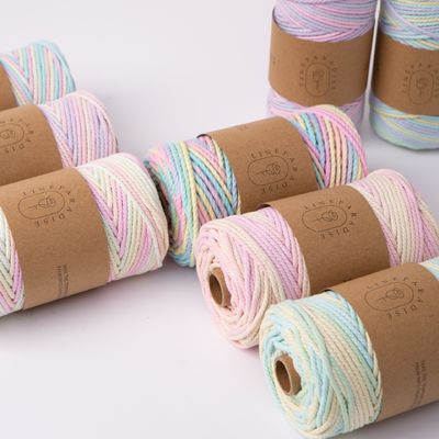 ISO9001 Baumwollseil mit massivem Geflecht Farbig 3 mm verdrehtem Makramseil