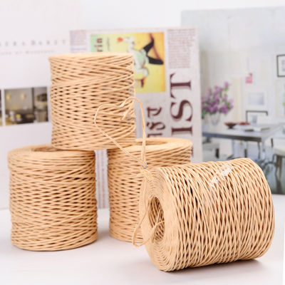 Beige Farbe verdrehte Raffia Schnur 150m Länge Handwerk Braun Papier Seil