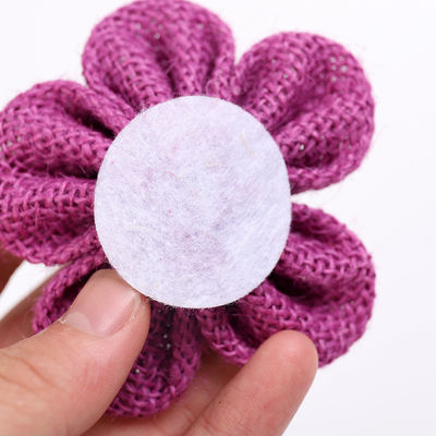 8 cm Schal-Band-Blüten Farbfarben-Orange-Schwarz-Jute-Seilblume