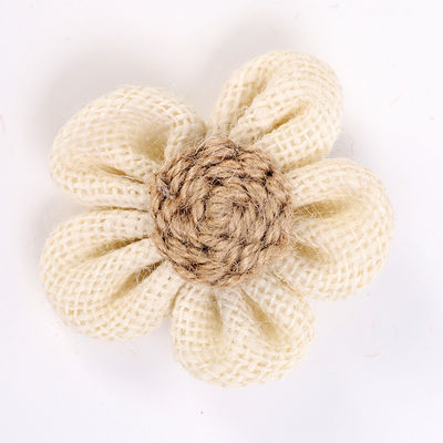 8 cm Schal-Band-Blüten Farbfarben-Orange-Schwarz-Jute-Seilblume