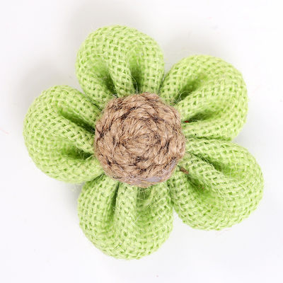 8 cm Schal-Band-Blüten Farbfarben-Orange-Schwarz-Jute-Seilblume