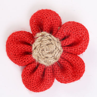 8 cm Schal-Band-Blüten Farbfarben-Orange-Schwarz-Jute-Seilblume