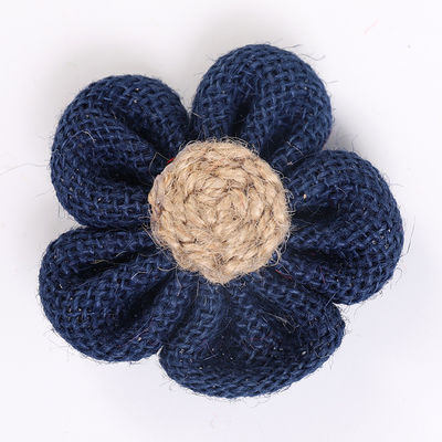 8 cm Schal-Band-Blüten Farbfarben-Orange-Schwarz-Jute-Seilblume