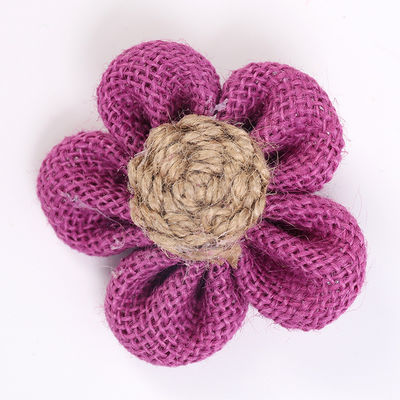 8 cm Schal-Band-Blüten Farbfarben-Orange-Schwarz-Jute-Seilblume