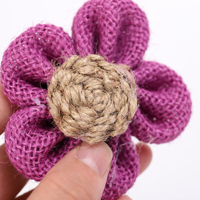 8 cm Schal-Band-Blüten Farbfarben-Orange-Schwarz-Jute-Seilblume