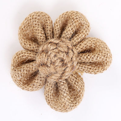 8 cm Schal-Band-Blüten Farbfarben-Orange-Schwarz-Jute-Seilblume