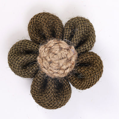 8 cm Schal-Band-Blüten Farbfarben-Orange-Schwarz-Jute-Seilblume