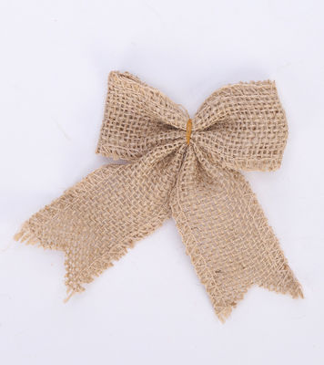 8cm*11cm Jute Band Bow Grüne Rose Dekorative Burlap Band Bow