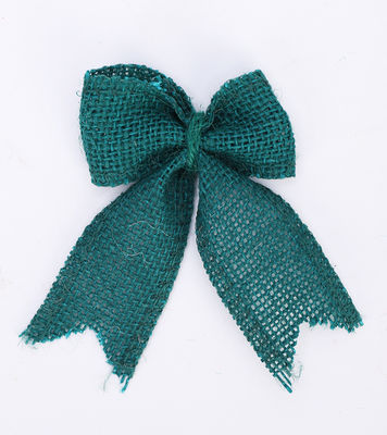 8cm*11cm Jute Band Bow Grüne Rose Dekorative Burlap Band Bow