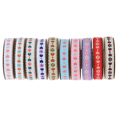 Jacquard 12mm Blütenband mit Draht ISO14001 Vintage Blütenband