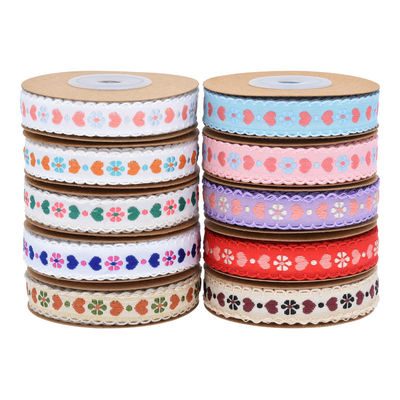 Jacquard 12mm Blütenband mit Draht ISO14001 Vintage Blütenband