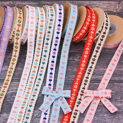 Jacquard 12mm Blütenband mit Draht ISO14001 Vintage Blütenband