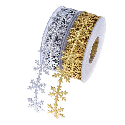 25mm Ultraschallschneeband für Weihnachtsbaum Silber Gold Farbe