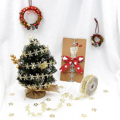 25mm Ultraschallschneeband für Weihnachtsbaum Silber Gold Farbe
