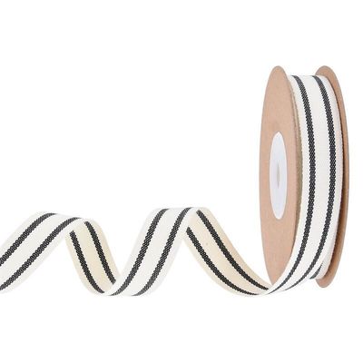 ISO14001 gestreiftes Baumwollband 15mm-38mm Schwarz-Weißband