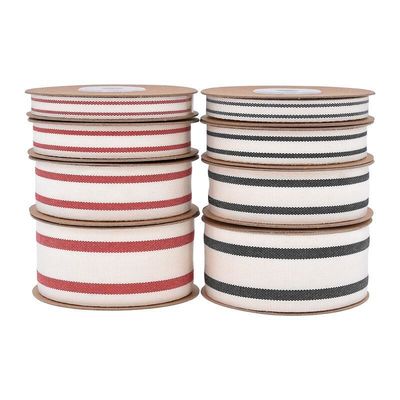 ISO14001 gestreiftes Baumwollband 15mm-38mm Schwarz-Weißband