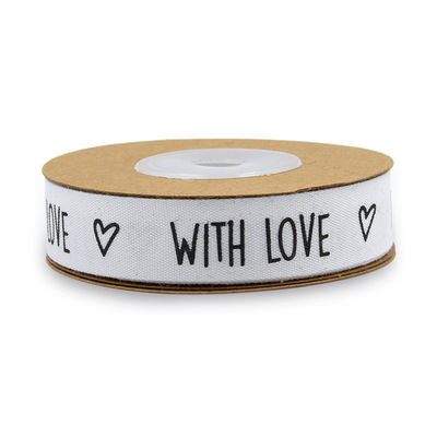 Besonders gedruckte Baumwollband 15mm*10m Weißes Geschenkverpackungsband