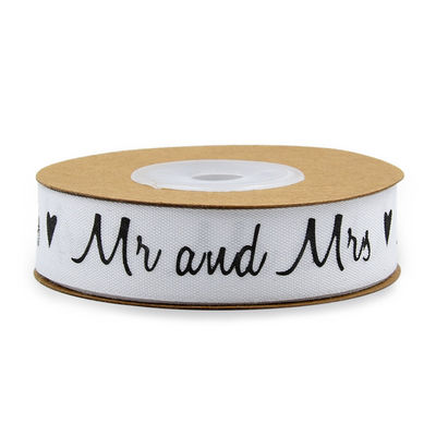 Besonders gedruckte Baumwollband 15mm*10m Weißes Geschenkverpackungsband