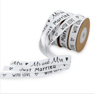Besonders gedruckte Baumwollband 15mm*10m Weißes Geschenkverpackungsband