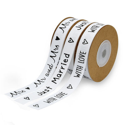 Besonders gedruckte Baumwollband 15mm*10m Weißes Geschenkverpackungsband