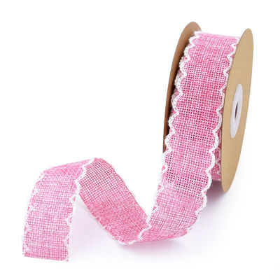 25mm * 10y Burlap Ribbon Rolls Weave Edge 2,5cm Burlap Trim von der Yard